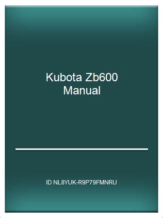Kubota Zb600 Manual